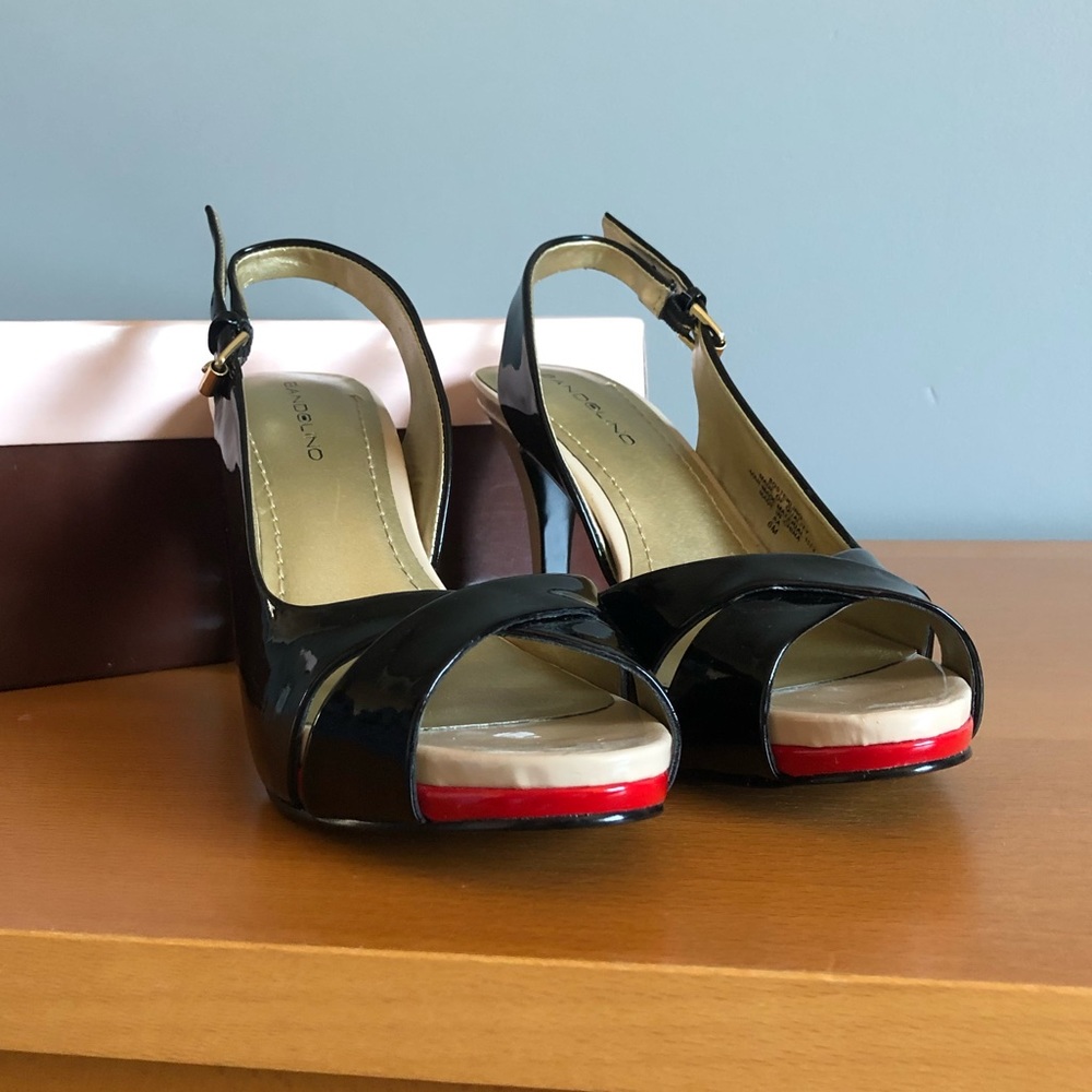 Open-toe slingback heels